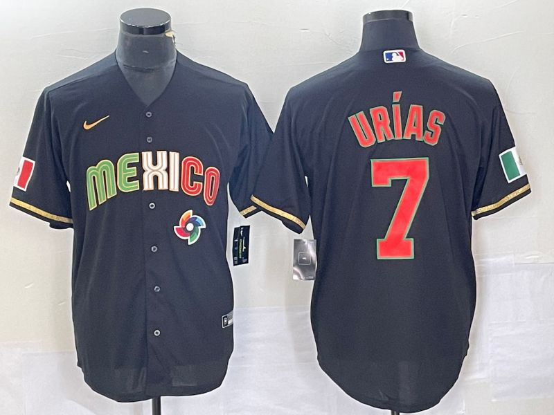 Men 2023 World Cub Mexico #7 Urias Black Nike MLB Jersey style 91845